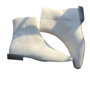 Linea Paolo cream- colored leather heeled boots.